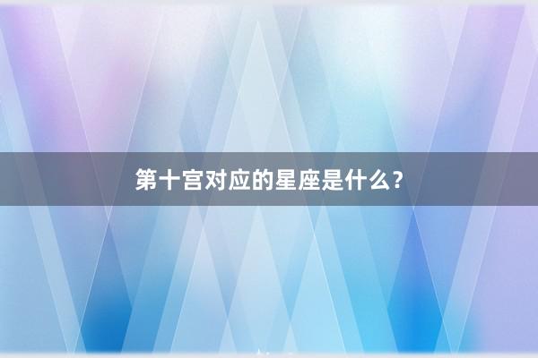 第十宫对应的星座是什么？